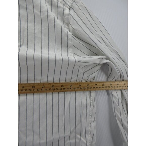 Canali Shirt 18 1/2 Button Down Striped French Cuffs Woven Italy XXL * - Picture 5 of 13